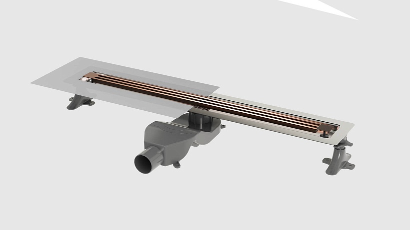Душевой лоток B&T INFINITY 80см, нерж.сталь COPPER BRUSHED