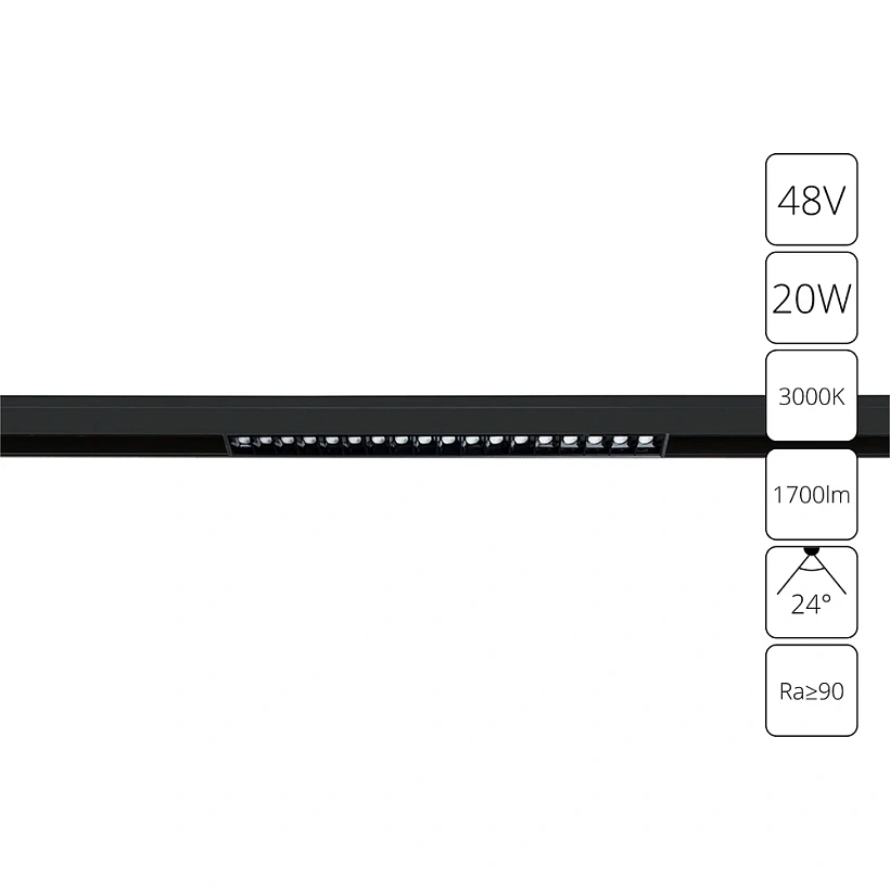 Магнитный трековый светильник Arte Lamp LINEA A4645PL-1BK