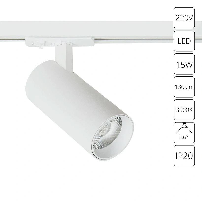 Трековый светильник Arte Lamp BENE A1936PL-1WH
