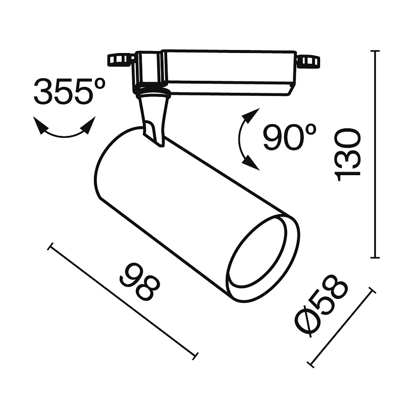 Трековый светильник Maytoni Technical TR003-1-6W3K-S-B