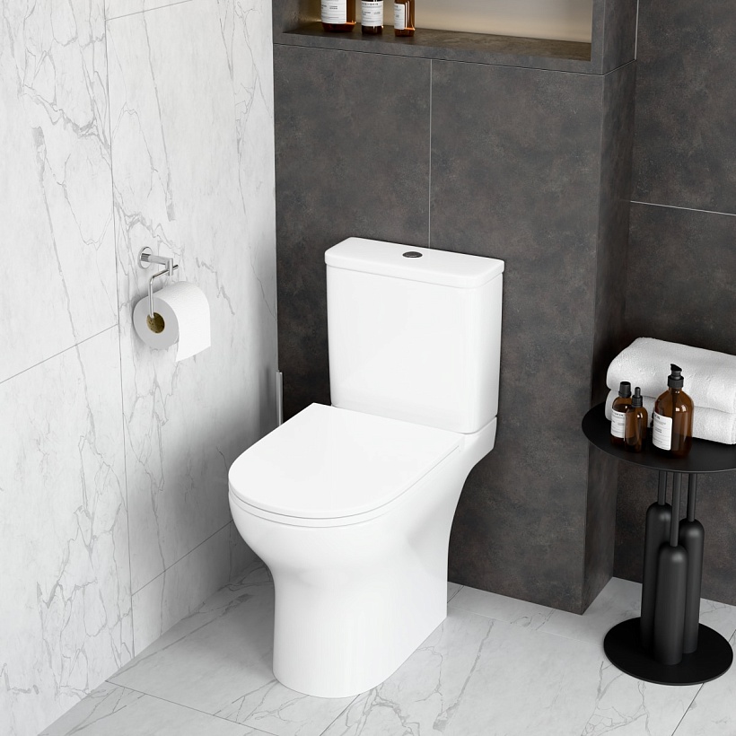 Унитаз-компакт напольный VitrA M50 9889B003-7200 безободковый VortexFlush с сиденьем микролифт белый санитарный фарфор