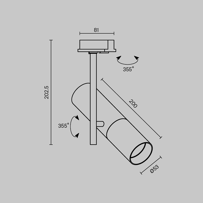 Трековый светильник Maytoni Technical TR005-1-GU10-BG