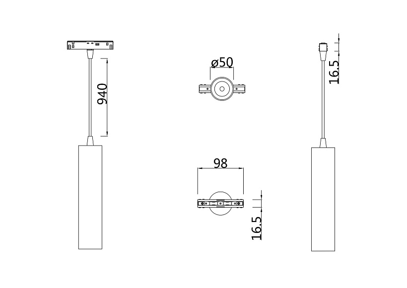 Трековый подвесной светильник Maytoni Technical TR016-2-12W4K-W