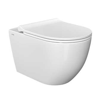 Подвесной унитаз VitrA Mia Round безободковый SmoothFlush белый санитарный фарфор антибактериальное покрытие Hygiene