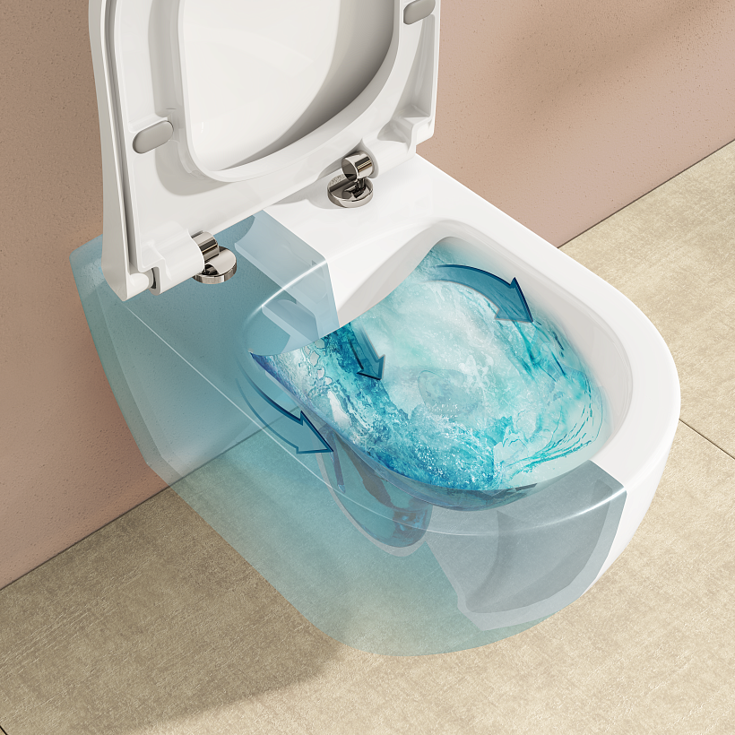 Подвесной унитаз VitrA Mia Round безободковый SmoothFlush белый санитарный фарфор антибактериальное покрытие Hygiene