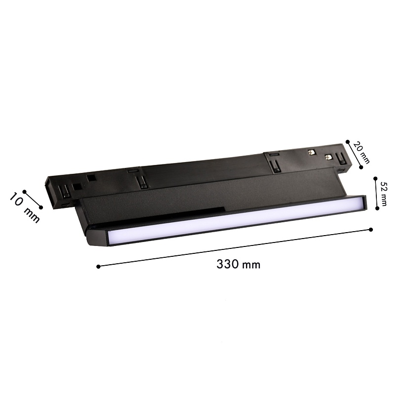 4576-1U, трековый светильник, L330xW10.5xH52, LEDx16W, 48V, 420LM, 2700-5700K, CRI>90, beam angle:100, included
