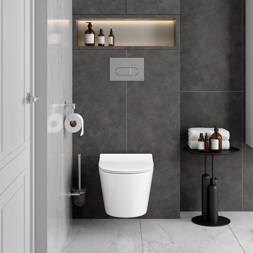 Подвесной унитаз VitrA M50 8302B003-6404 безободковый VortexFlush с сиденьем микролифт дюропласт белый санитарный фарфор