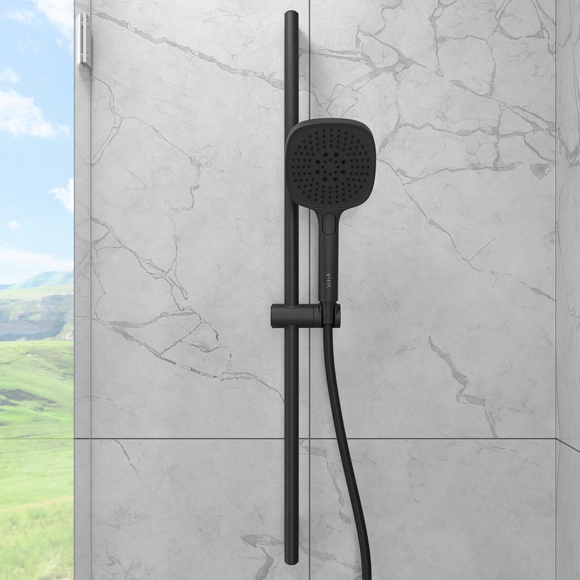 Душевая стойка VitrA Core Square (Кор Скуэр) A4591736EXP с ручным душем без смесителя матовая черная