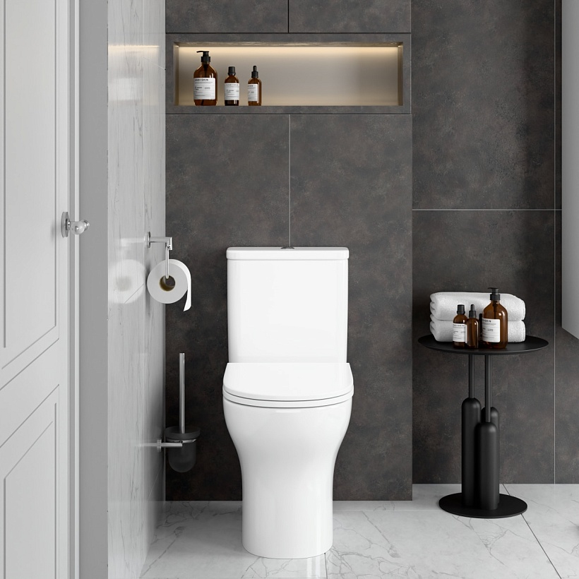 Унитаз-компакт напольный VitrA M50 9889B003-7200 безободковый VortexFlush с сиденьем микролифт белый санитарный фарфор