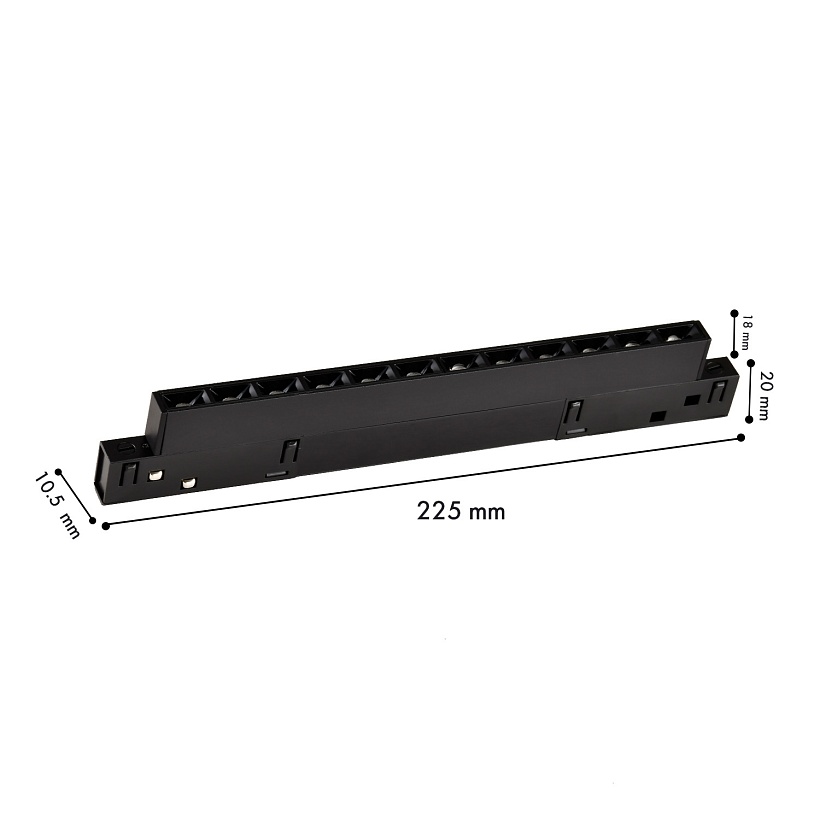 4577-1U, трековый светильник, L226xW10.5xH18, LEDx10W, 48V, 410LM, 2700-5700K, CRI>90, beam angle:30, included