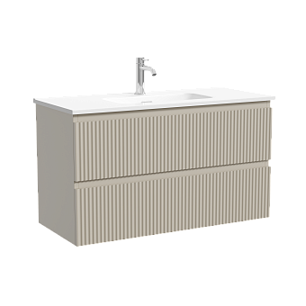 Тумба подвесная SANCOS Snob R 890х390х500, c двумя ящиками оснащенными доводчиками, Beige Soft , арт.SNR90/39CE