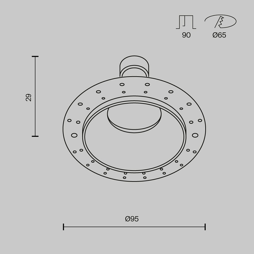 Встраиваемый светильник Technical DL126-GU10-TRS-W