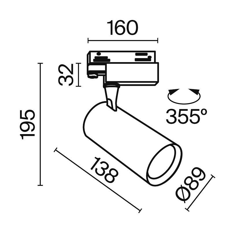 Трековый светильник Maytoni Technical TR029-3-26W3K-S-W