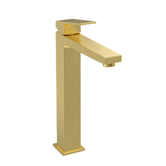 Смеситель для раковины-чаши VitrA Minimax Square (Минимакс Сквуэр) A4372425EXP однорычажный брашированное золото латунь