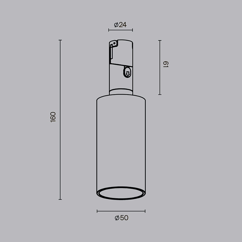 Трековый светильник Maytoni Technical TR207-1-3W3K-B