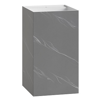 Раковина напольная Cube Corian 480*480*850 Grey base+white veins