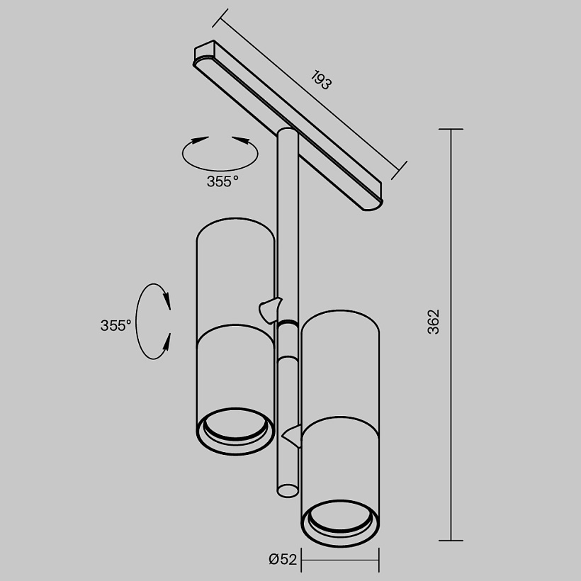 Трековый светильник Maytoni Technical TR005-2-2X12W3K-BW