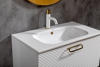 Тумба Linea 80 белая+Золото