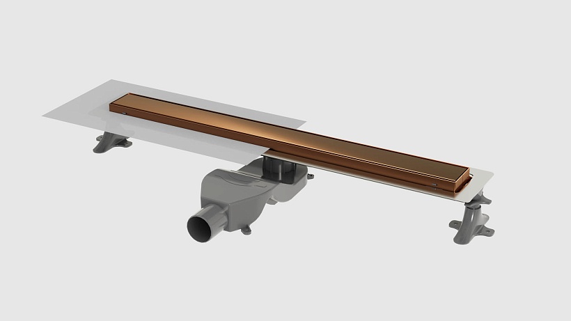 Душевой лоток Premium Linear 60см, нерж.сталь BRUSHED BRONZE