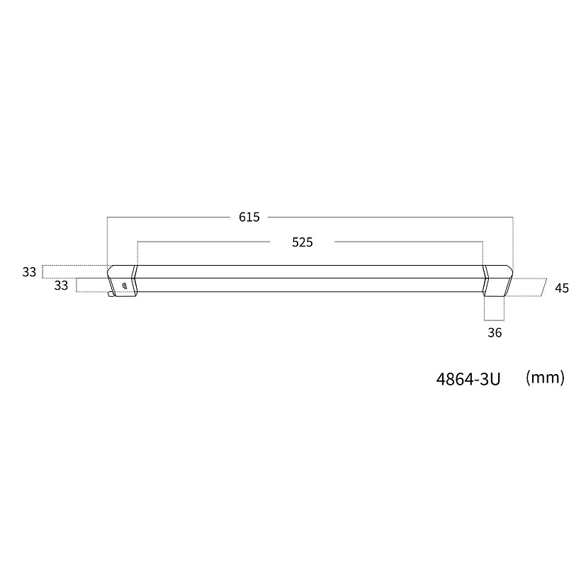4864-3U, трековый светильник, L615xW33xH45, LEDx40W, 220V, 3000LM, 3000-6000K, included