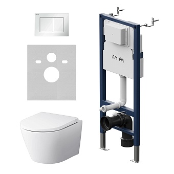 IS90201.741701 Инсталляция с клав PrimeFit S, бел глянц, с подвес унит Sense FlashClean с сид м/лифт