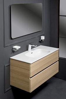 Тумба без раковины Vallessi 100*46cm LIGHT OAK мат. 2 полки